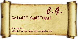 Czitó Györgyi névjegykártya
